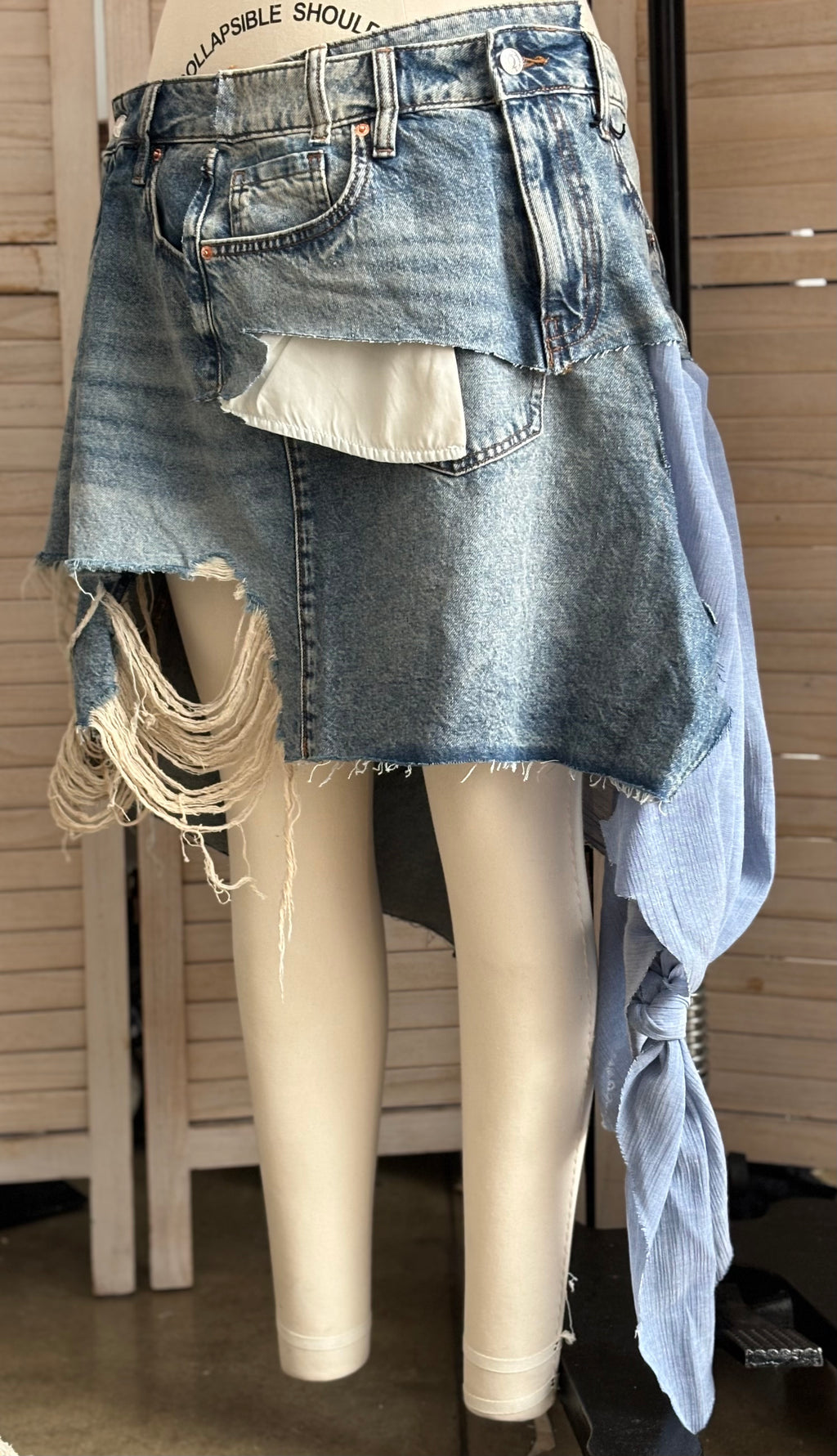 Custom Upzie Dazie Mock Wrap Jean skirt