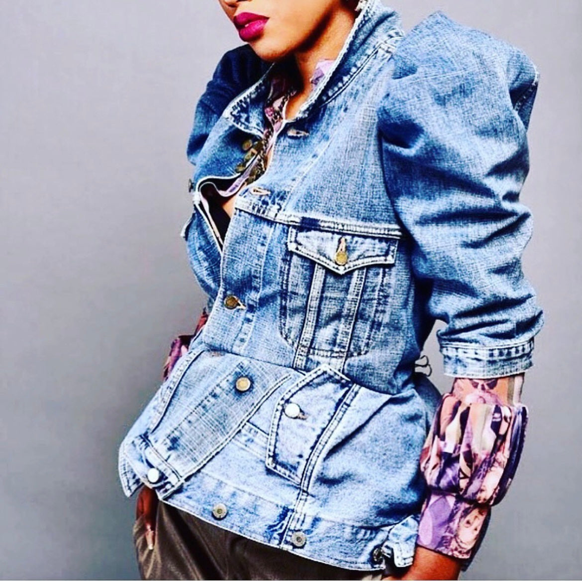 Custom OG Peplum Denim Jacket The Doll House Boutique