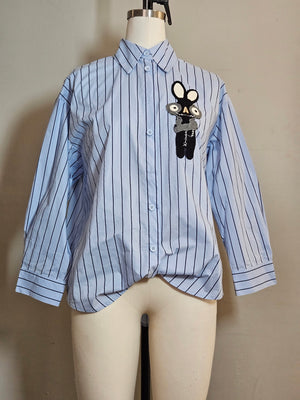 Robo Bunny Button Up Top