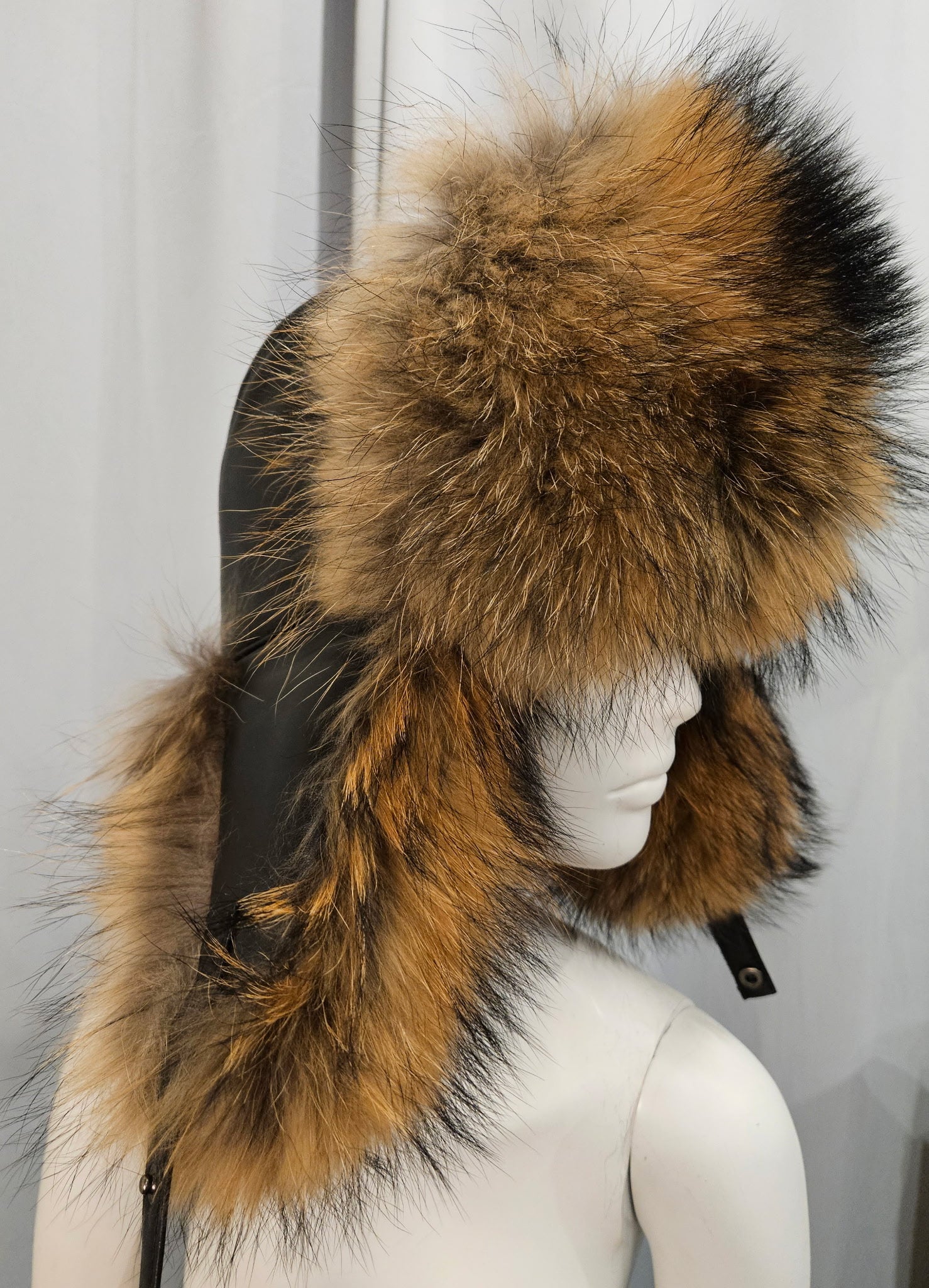 Moto Club Leather & Fur Trapper Hat