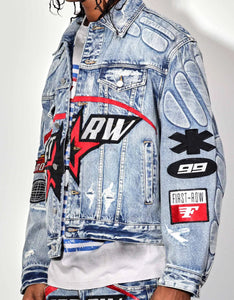 Moto denim racer jacket (unisex)