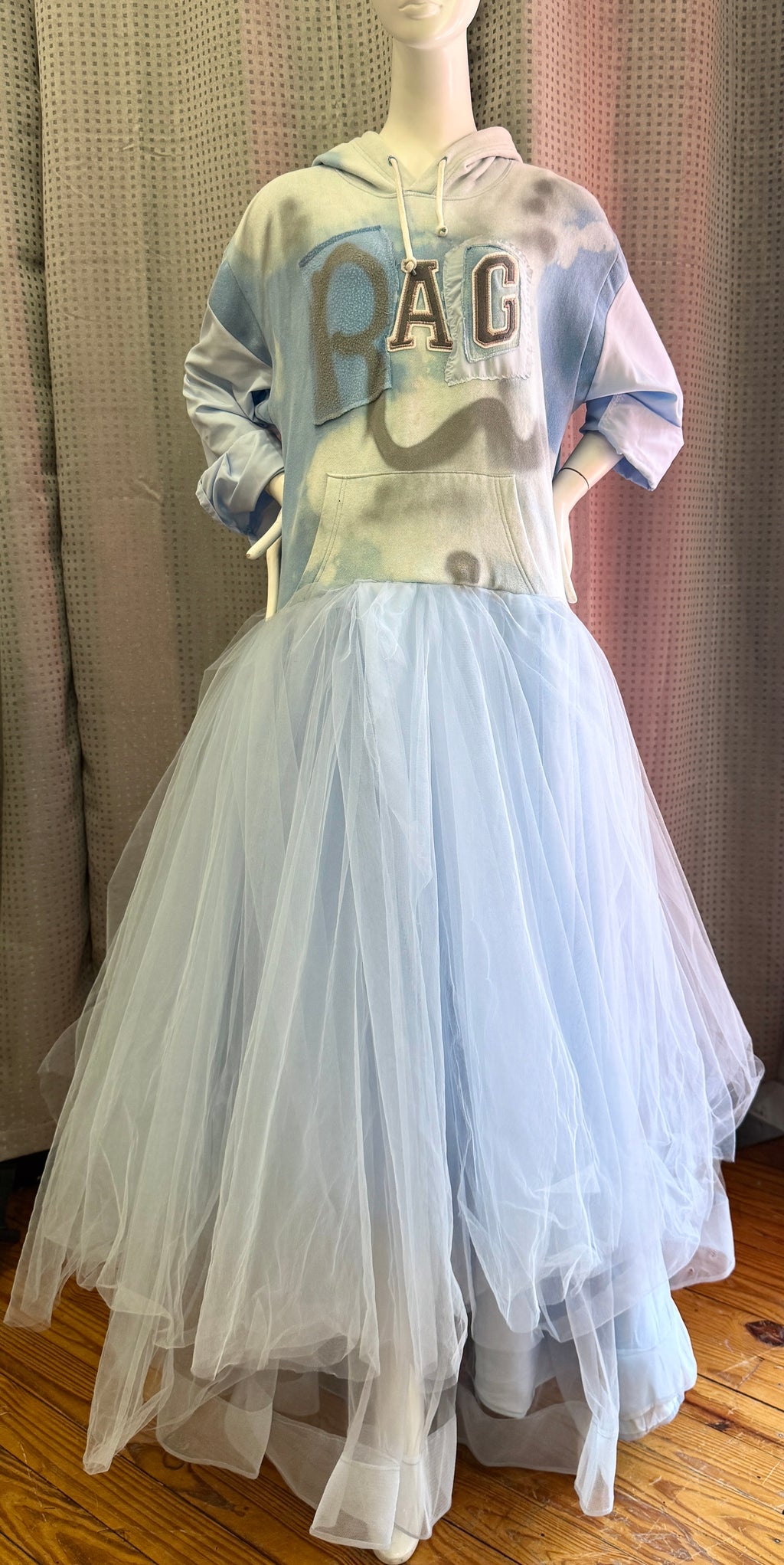 Cloudcore Rag Hoodie Dress