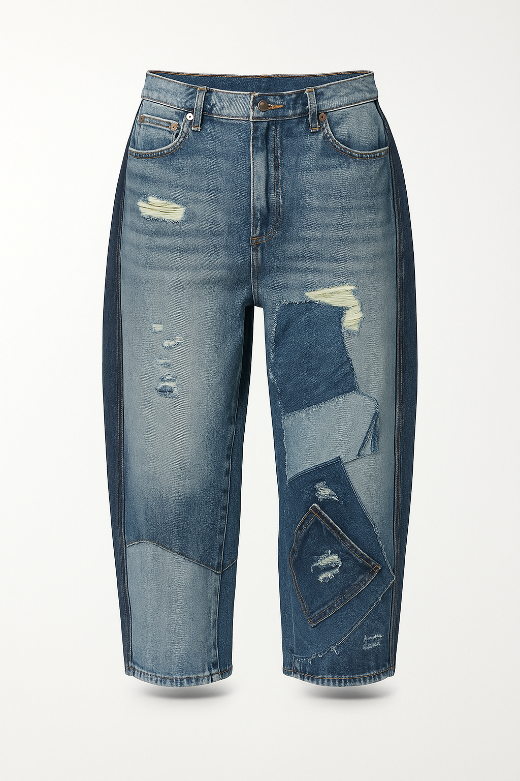 Patchwork Barrel jeans