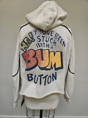 Bum Button Hoodie - Cream