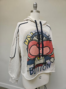 Bum Button Hoodie - Cream