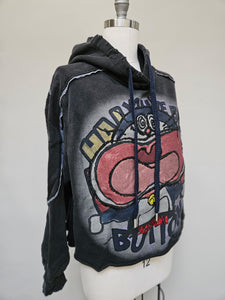 Bum Button Hoodie- Charcoal