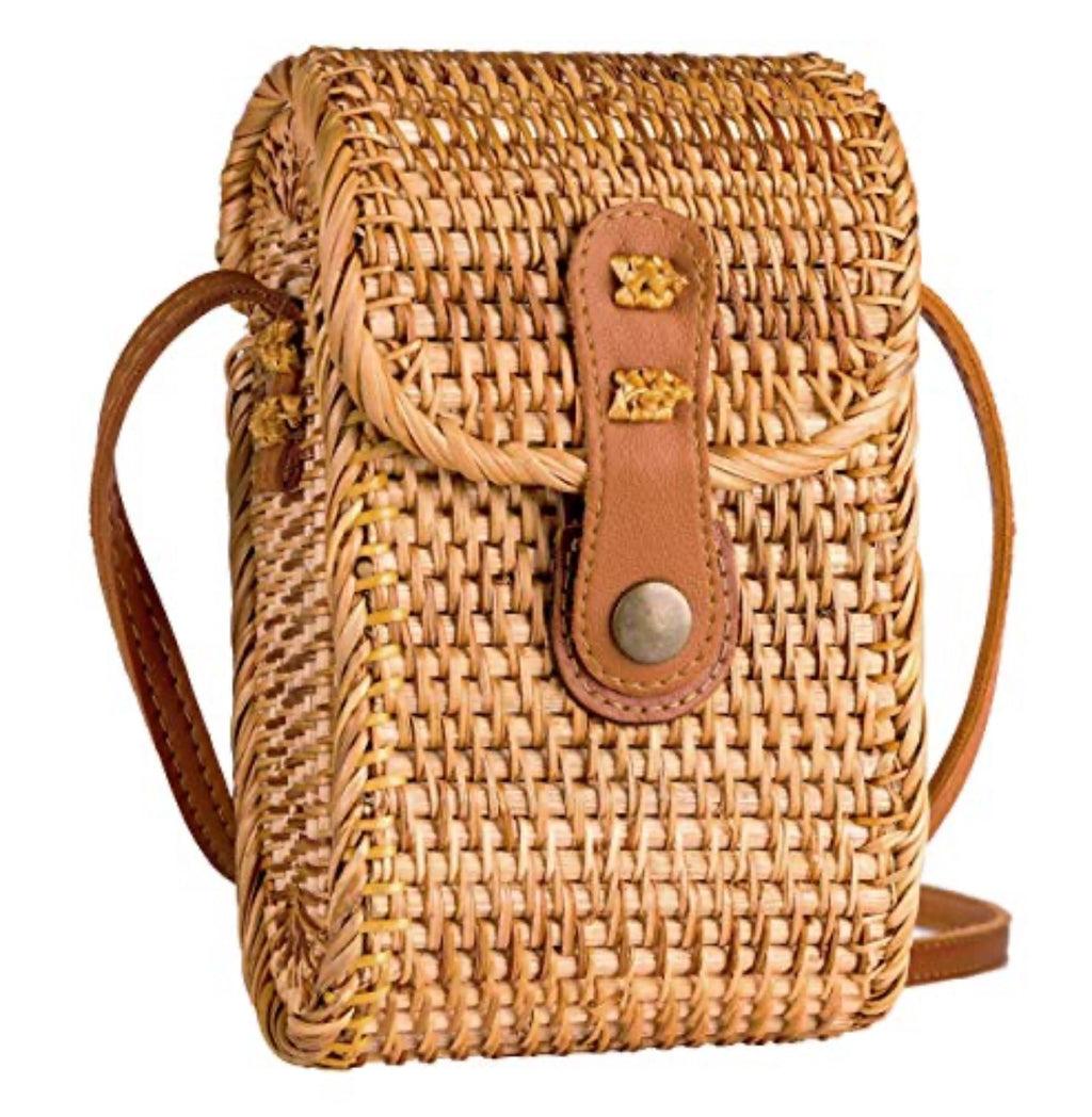 Natural Neo Phone Straw Bag