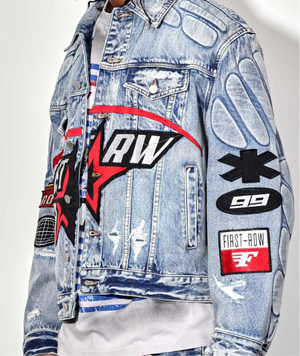 Moto denim racer jacket (unisex)