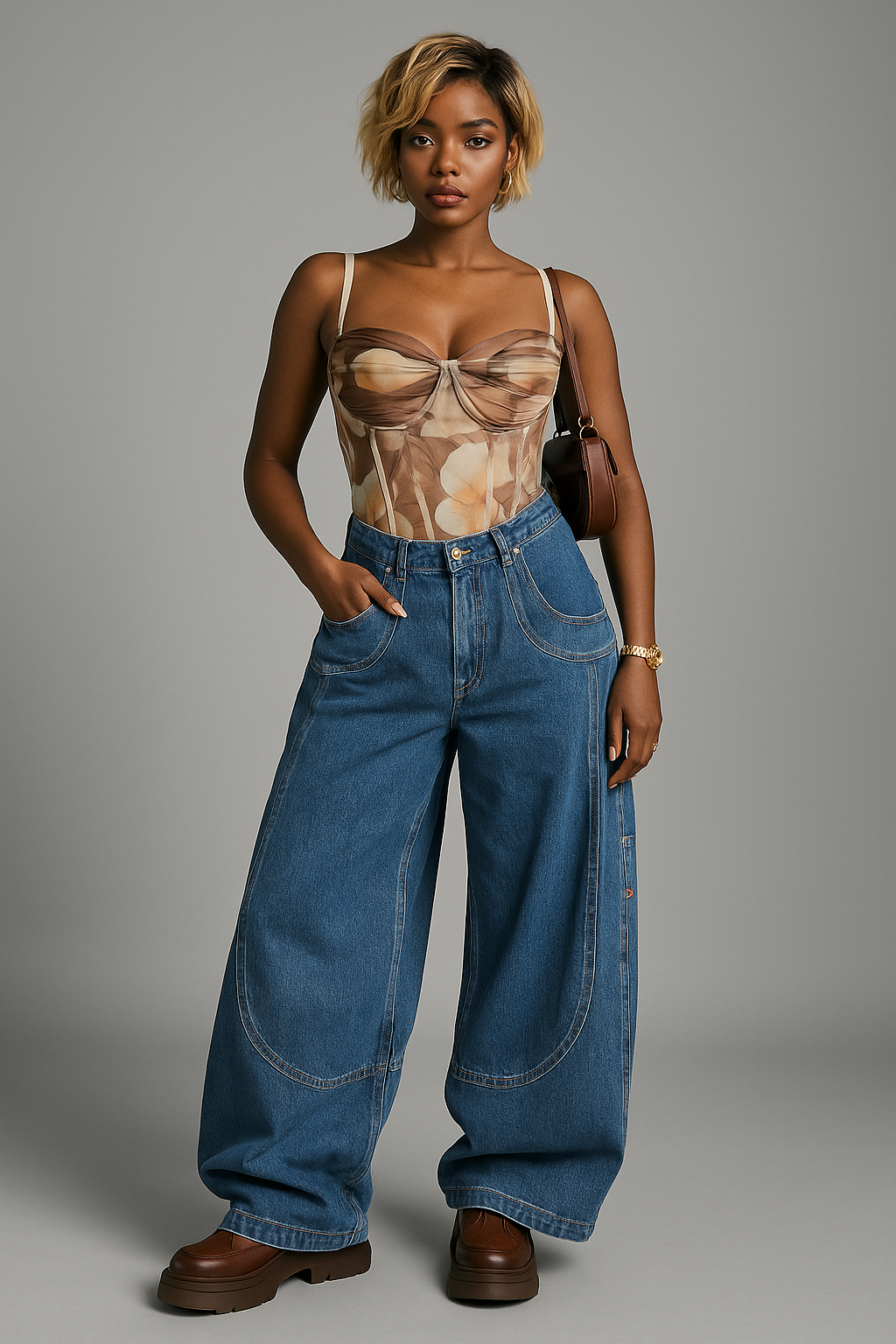 “Whispers in Bloom Mesh Corset”