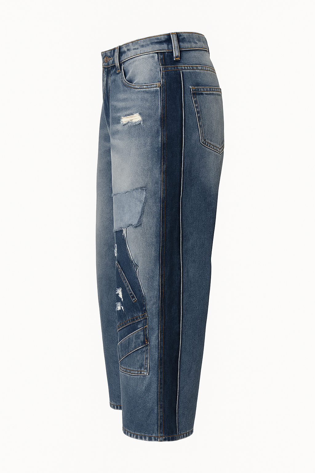 Patchwork Barrel jeans