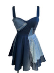 Bleu Jeanne Babydoll Dress ( Ships from La 2/25)
