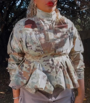 Custom Digi Doll Camo Peplum Jacket