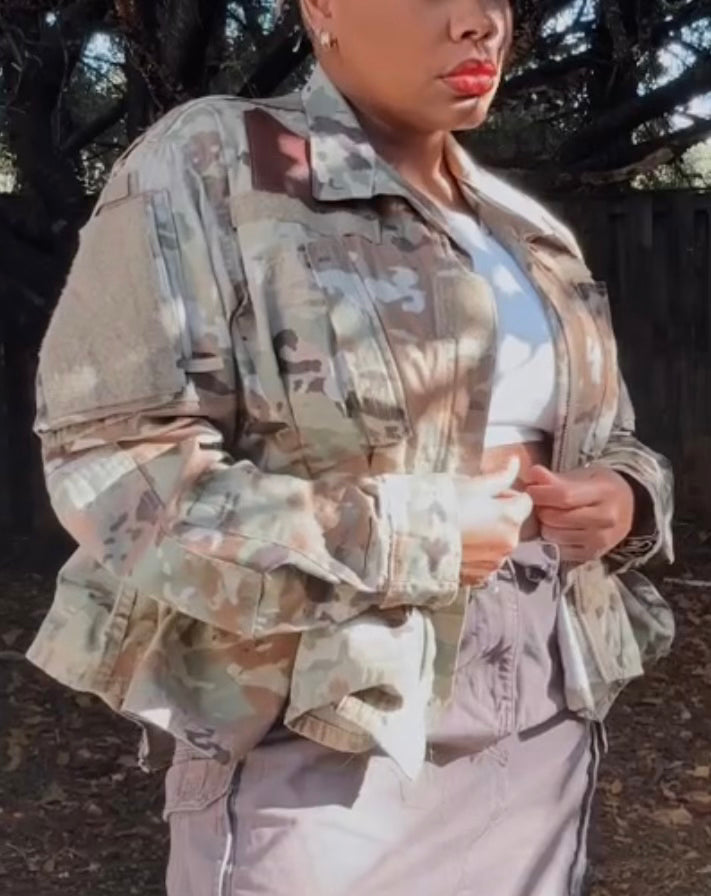 Custom Digi Doll Camo Peplum Jacket