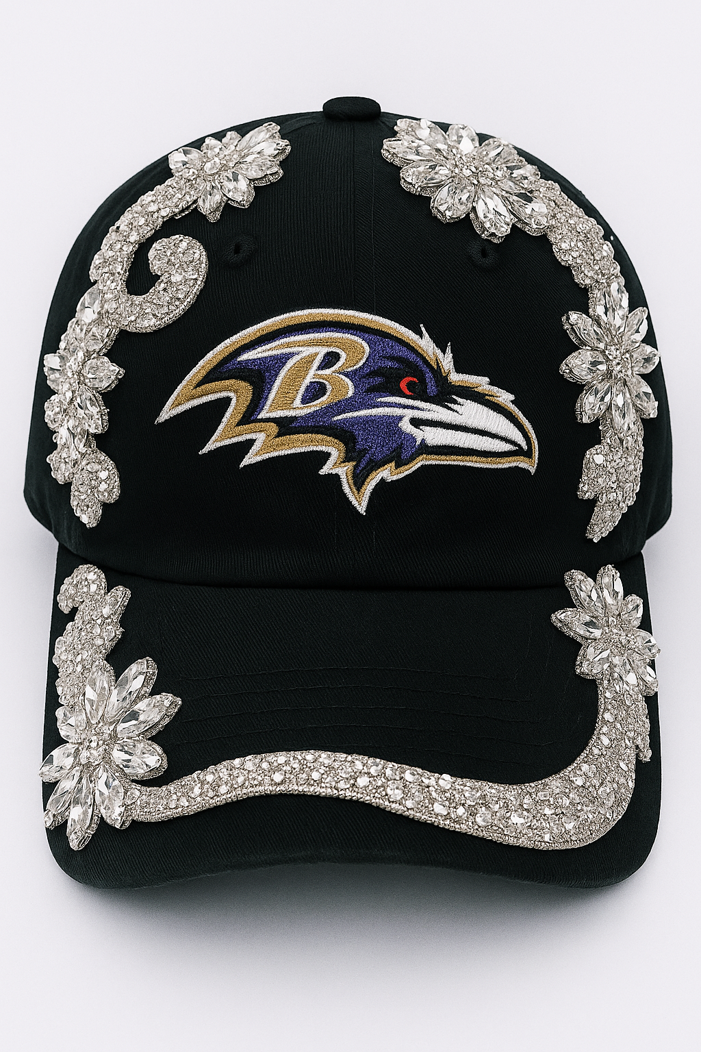 Custom Raven glam cap