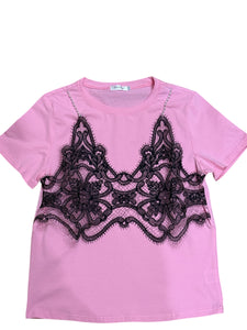 Peek of lace tee