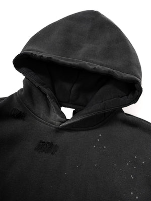 Combative Chic Worn Loud Distressed 
Hoodie