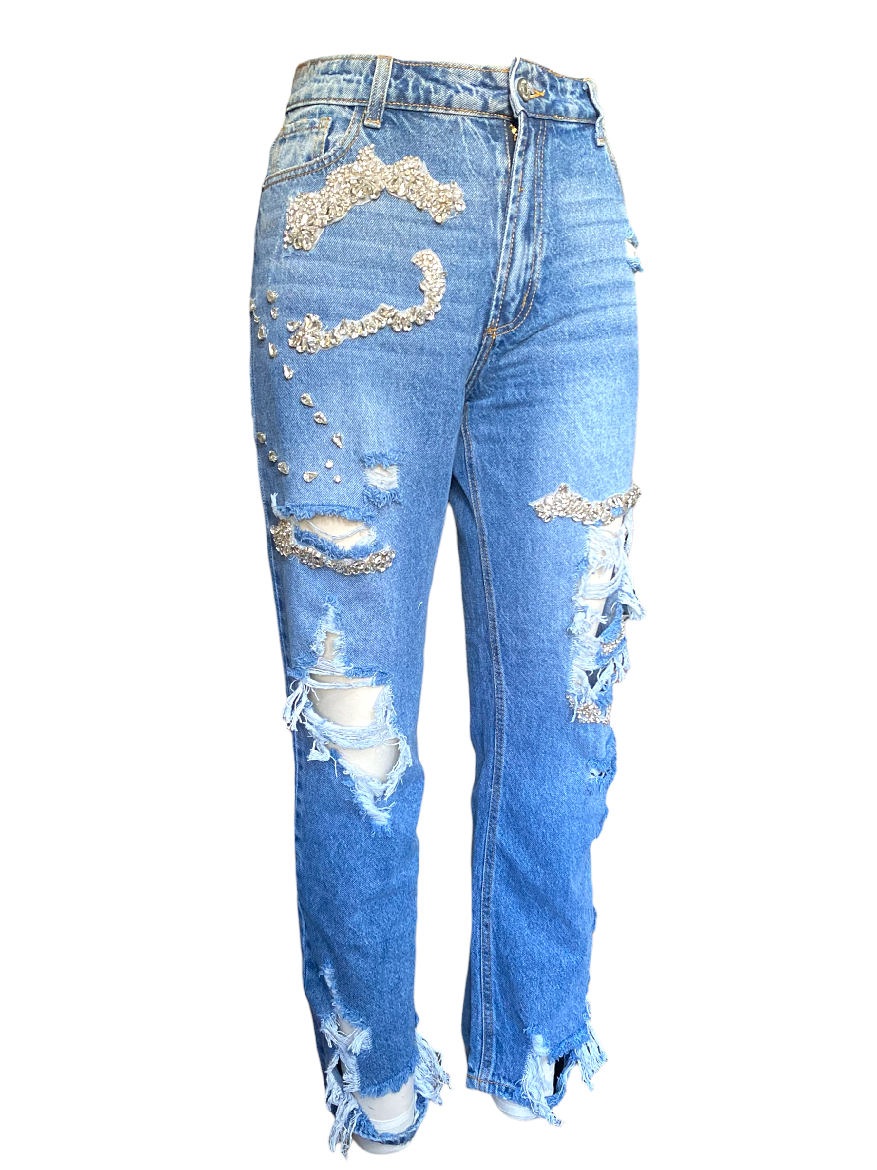 Custom Crystal Rag jeans