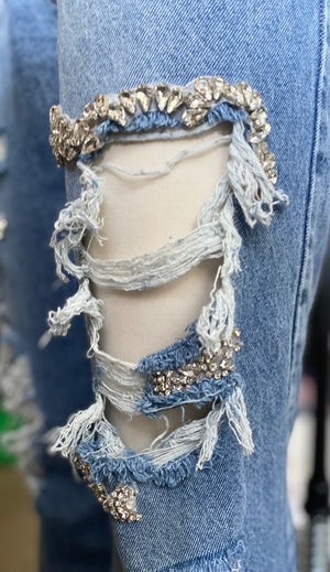 Custom Crystal Rag jeans