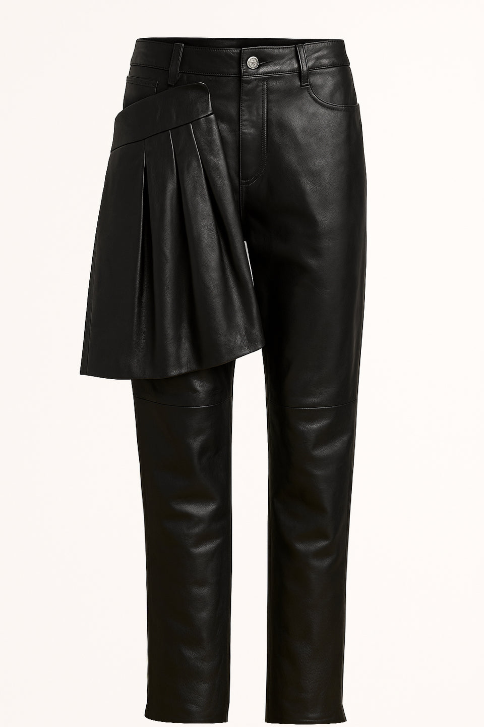 The Draped Skelt Leather Pants