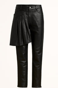 The Draped Skelt Leather Pants