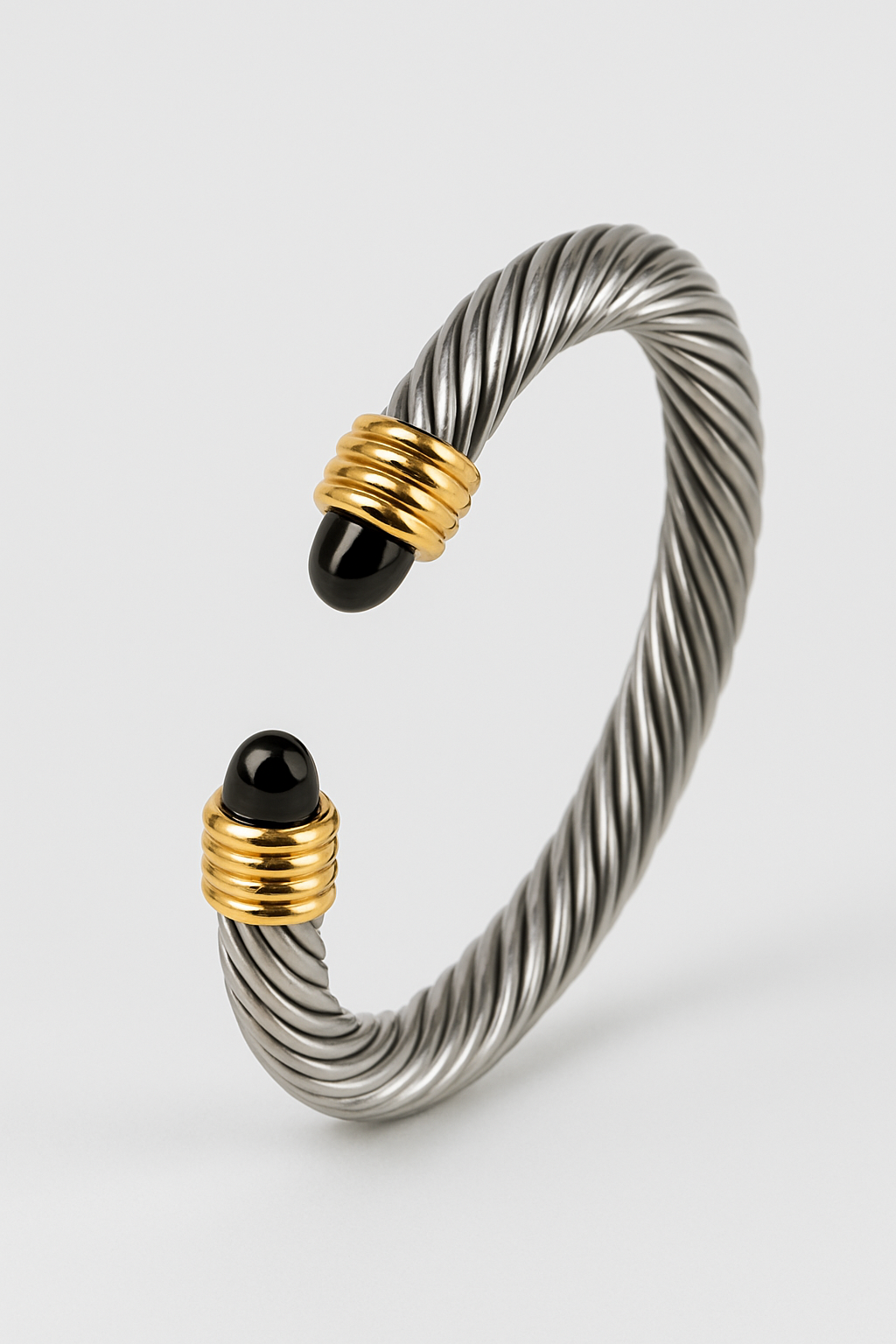 Midnight Cable Onyx Cuff Bracelet