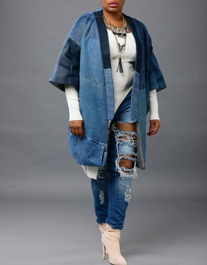 Custom Denim Kimono by Ragdolls Couture